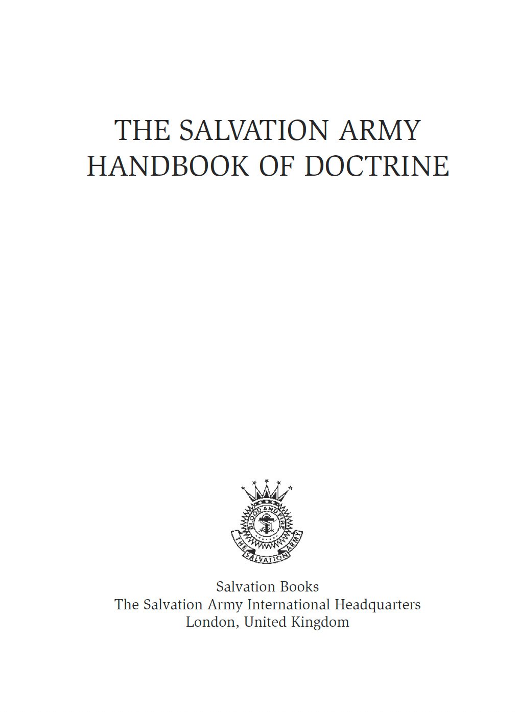The Salvation Army Handbook of Doctrine